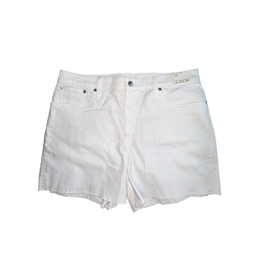 J.Crew High-Rise White Denim Shorts Women’s Size 32 Summer Casual‎ Jean Cutoff